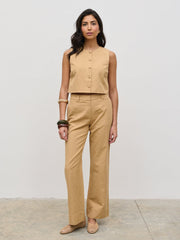 Blair Linen Trousers - Camel