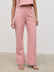 Blair Linen Trousers - Pink