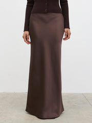 Breya Maxi Skirt - Chocolate Brown