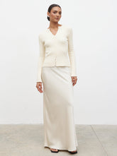Breya Maxi Skirt - Oyster