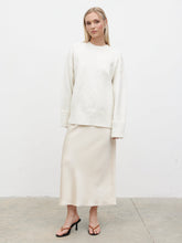 Breya Satin Midaxi Skirt - Oyster