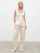 Breya Satin Waistcoat - Oyster