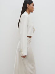 Breya Cropped Blazer - Oyster