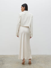 Breya Cropped Blazer - Oyster