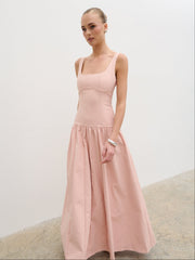 Bronte Square Neck Maxi Dress - Dusty Rose