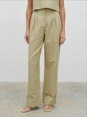 Bryony Linen Trousers - Olive