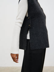 Cadence Knit Tabbard Vest - Charcoal