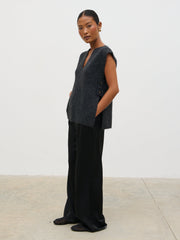 Cadence Knit Tabbard Vest - Charcoal