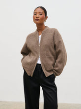 Camille Boucle Knit Bomber - Mocha
