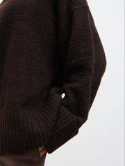 Camille Oversized Borg Jumper - Brown