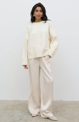 Camille Oversized Borg Jumper - Cream