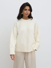 Camille Oversized Borg Jumper - Cream