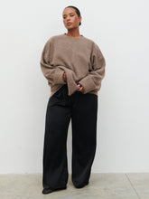Camille Oversized Borg Jumper Curve - Mocha