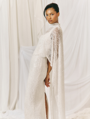 Palma Embellished Cape - Ivory