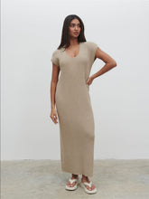 Rose Knit Midaxi Dress - Stone Taupe