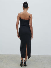 Carena Extreme Bow Midaxi Dress - Black and Cream