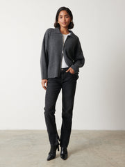 Carla Zipped Knit Jumper - Charcoal