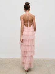 Carri Tulle Maxi Dress - Peony Pink