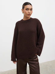 Cece Fluffy Jumper - Chocolate