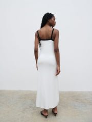 Cheryl Contrast Knit Dress - Cream