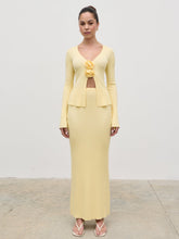 Clemmie Knit Maxi Skirt - Pale Lemon