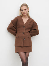 Colby Collarless Jacket - Brown