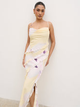 Constance Ruffle Maxi Dress - Watercolour Poppy