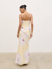 Constance Ruffle Maxi Dress - Watercolour Poppy