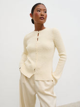 Dayo Boucle Knit Button Down Top - Cream