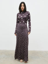 Delilah Asymmetric Maxi Jersey Dress - Polka Dot