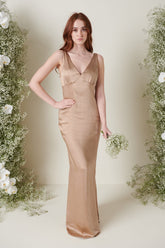 Esmee Maxi Bridesmaid Dress - Matte Mocha