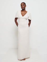 Edie Chiffon Maxi Bridesmaids Dress - Champagne