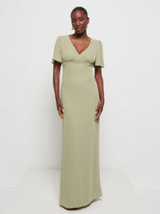 Edie Chiffon Maxi Bridesmaids Dress - Olive