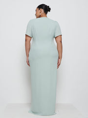 Edie Chiffon Maxi Bridesmaid Dress Curve - Sage