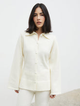 Ellice Collared Knit Cardigan - Cream