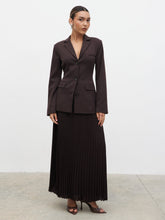 Elsa Pleated Midaxi Skirt - Brown