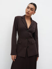 Elsa Cinched Blazer - Brown