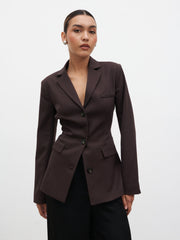 Elsa Cinched Blazer - Brown