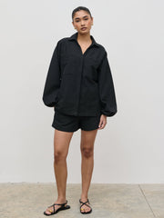 Emerson Balloon Sleeve Shirt - Black