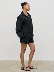 Emerson Balloon Sleeve Shirt - Black