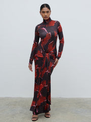 Emmeline High Neck Jersey Maxi Dress - Print