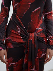 Emmeline High Neck Jersey Maxi Dress - Print