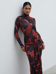 Emmeline High Neck Jersey Maxi Dress - Print