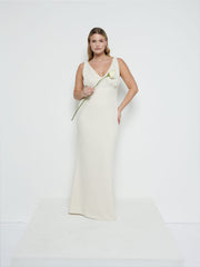 Esmee Crepe Maxi Bridesmaid Dress - Champagne