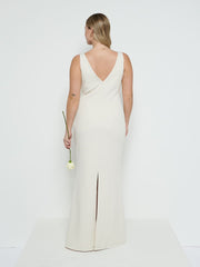 Esmee Crepe Maxi Bridesmaid Dress - Champagne