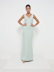 Esmee Crepe Maxi Bridesmaid Dress - Sage