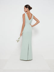 Esmee Crepe Maxi Bridesmaid Dress - Sage