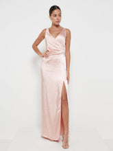 Esmee Wrap Maxi Bridesmaid Dress - Matte True Blush