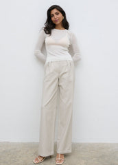 Essie Sheer Knit Top - Cream