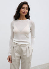 Essie Sheer Knit Top - Cream